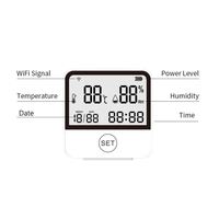 Thermostat numérique intelligent Tuya avec écran IPS, fonctionne sur piles, capteur de température et d'humidité, application Android
