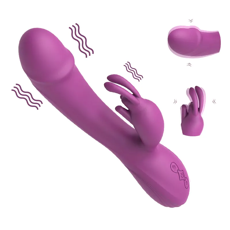 Produk Klitoris Vagina Antiair Kuat Antiair Memijat Dildo Realistis Mainan Seks Vibrator Kelinci untuk Wanita