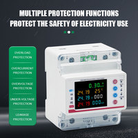 Tuya maison intelligente WiFi AC disjoncteur LED affichage télécommande interrupteur Din protecteur de tension triphasé MCB PC matériel
