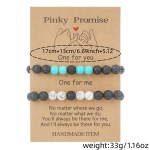 Pinky Promise <b>Couple</b> <b>Bracelets</b> Natural Stone Beaded Handmade Jewelry Gift for Him Her Unisex Valentine's Day Present - Product Image 4