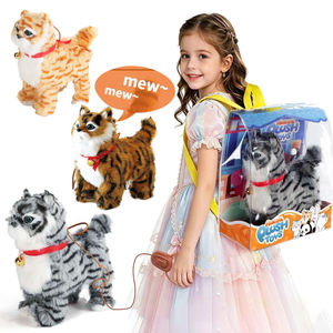 Jouet de chaton chaton électrique en peluche interactif avec commande par ligne, musique et sons pour enfants, jeu de simulation et de rôle - Product Image 1
