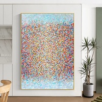 Peinture à l'huile sur toile abstraite moderne colorée faite à la main de grande taille, style Jackson Pollock, pour la décoration du salon à la maison