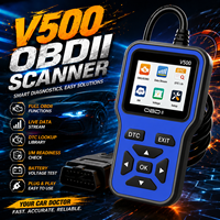 Escáner OBDII V500, Lector de Códigos de Auto, Herramienta de Diagnóstico de Motor, Consulta de DTC, Monitor de Datos en Tiempo Real, Comprobación de Listo para Inspección I/M, Probador de Voltaje