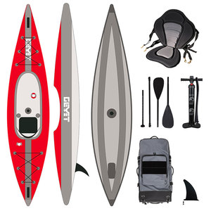 2-Personen Drop-Stitch aufblasbares Angelkajak direkt vom Hersteller Kundenspezifisches PVC-Planen-Kajak 2-Personen-Sitz für langes Meerespaddeln 180kg - Product Image 3