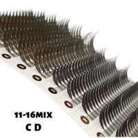 DRAGONLASH Nouveau design marron et brun foncé, extensions de cils Comic Spire Volume Complet 11-16mm mix C D, cils Promade Spike Spire