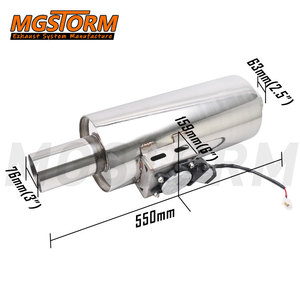Silenciador de Escape para Automóvil con Válvula, Diámetro 6.26'', Cuerpo 21.65'', Longitud Total, Escape Valvetronic, Silenciador de Válvula de Acero Inoxidable - Product Image 2