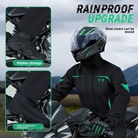 Combinaison de moto imperméable en nylon, ensemble veste et pantalon de pluie pour hommes adultes, deux pièces, protection intégrale, cyclisme hivernal, forte pluie
