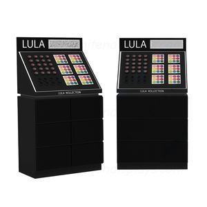 Présentoirs de sol en bois pour magasin de cosmétiques et maquillage avec trous en acrylique et tiroirs pour la vente au détail - Product Image 6