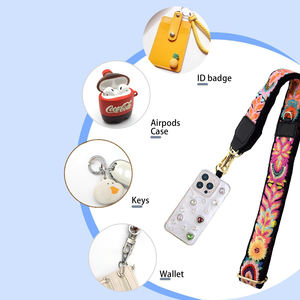 สายคล้องไหล่คาดลำตัวสำหรับ<span class=keywords><strong>โทรศัพท์</strong></span>มือถือเชือกผูกโบว์ที่จับโบว์สายคล้องไหล่ลายดอกไม้ที่ออกแบบได้ตามต้องการสำหรับการช็อปปิ้งประจำวัน - Product Image 6