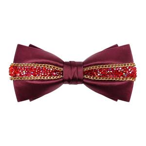 Papillon Formale in Stile Inglese-Coreano per Matrimonio Papillon da uomo. Papillon Rosso e Nero per <span class=keywords><strong>Testimone</strong></span> e <span class=keywords><strong>Sposo</strong></span> - Product Image 5