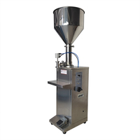 Machine de remplissage semi-automatique verticale à piston pour sauces, crèmes, confitures, lotions, shampoings, boissons, gels en bouteilles et sachets
