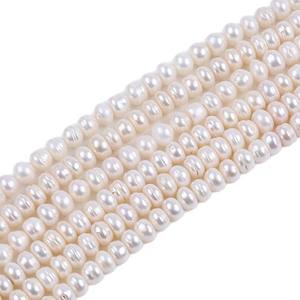 Perle de Zhuji 9-10mm, perle d'eau douce naturelle blanche ronde, perle en vrac, fabrication de bijoux faits main avec couleur - Product Image 5