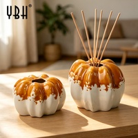 Diffuseur de parfum en céramique YBH Amber Pumpkin, petit vase pour fleurs, pour aromathérapie, décoration d'intérieur cosy, taille, couleur et forme personnalisées