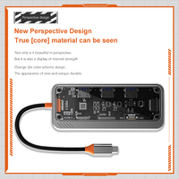 Hub USB de Aluminio, Hub USB Tipo C 3.0, Adaptador Multifunción 10 en 1 para Macbook Pro, iPad, Matebook, Estado OEM, Tarjeta de Carga ABS