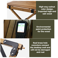 Table pliante de camping HOMFUL, légère, réglable, en bois de hêtre, pliable, pour pique-nique