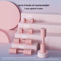 Haltères réglables en ABS avec plaques de poids à changement rapide 3 kg par paire - Utilisation à domicile pour femmes et hommes