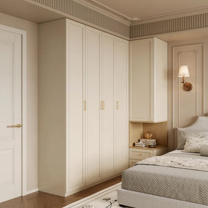 Armoire de chambre moderne en bois de fabrication chinoise avec <span class=keywords><strong>5</strong></span>+ tiroirs, grande capacité, autoportante, écologique, organisateur de vêtements blanc - Product Image 2