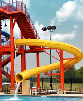 Toboggan aquatique à grande vitesse abordable et durable, équipement de parc aquatique coloré en fibre de verre pour enfants
