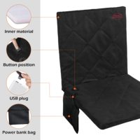 Coussin de siège chauffant USB Power 3 modes réglable Portable pliable coussin de siège chauffant pour stade de football