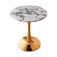 Table à manger en marbre de style français pour 4 personnes, design de luxe en pierre pour gîtes, cafés, salons de thé et pâtisseries