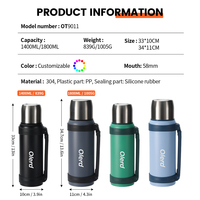 Teteras de viaje, botella de agua de acero inoxidable con aislamiento de doble pared con asa plegable y tapa de vaso, sin BPA, a prueba de fugas