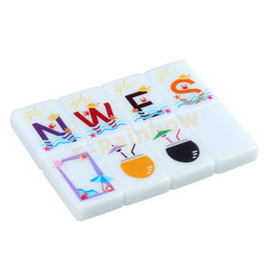 Jeu de Mahjong en acrylique personnalisé, carreaux gravés/impression UV, jeu américain moderne pour famille et fête - Product Image 4