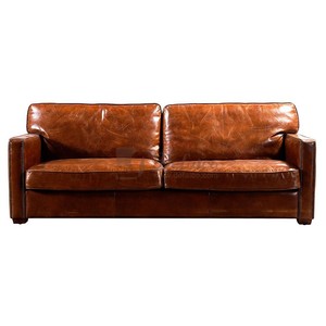 Muebles de sofá de cuero de superficie brillante <span class=keywords><strong>vintage</strong></span> con uso de remaches en hotel de sala de estar - Product Image 2