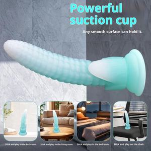 Yumuşak Çevre Dostu Elektrikli Mısır Koçanı Şeklinde Gerçekçi Silikon Anal Plug Uzun Işıklı Boşalan Yapay Penis %100 Su Geçirmez Seks Oyuncağı - Product Image 2