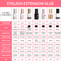 STARSCOLORS Vente en gros Colle à cils Coral à séchage rapide 0,5s, colle à cils imperméable pour extensions de cils