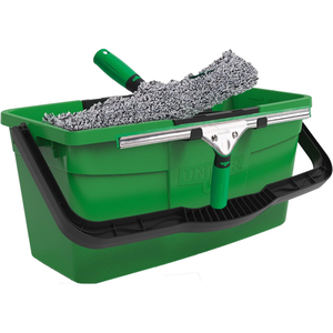 Kit per la pulizia dei vetri 12 L verde con raschietto per superfici in vetro - Product Image 1