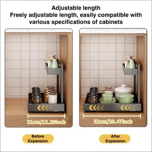 Estante de Almacenamiento de Especias Plegable de Metal de Doble Capa Extensible y Altamente Ajustable <span class=keywords><strong>para</strong></span> Organizador de Accesorios de Fregadero de Cocina - Product Image 4