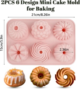 <span class=keywords><strong>Moule</strong></span> à gâteau en silicone à 6 cavités pour gâteaux cannelés / Moules à <span class=keywords><strong>mini</strong></span>-gâteaux <span class=keywords><strong>Bundt</strong></span> en silicone / Moules à gâteau en silicone à 6 cavités - Product Image 4