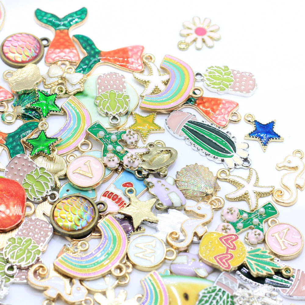 Wholesale Various Zinc Alloy Alloy Enamel Charms Pendants for Necklace  Bracelet Jewelry Making
