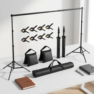 Support de fond photo <span class=keywords><strong>EMART</strong></span> 2x3m, système de fond réglable, 8 pinces de fond, 2 sacs de sable, pour studio photo et photographie de portrait - Product Image 6