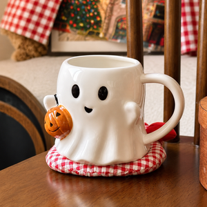 Caneca de Cerâmica Criativa de Halloween com Abóbora, Fantasma e Elfo Engraçado – Presente Divertido para Decoração de Festas em Casa - Product Image 5