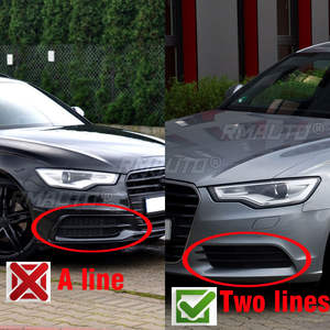 Paire de grilles de phares antibrouillard avant noires de remplacement pour Audi A6 C7 2012 2013 2014 2015 - Product Image 6