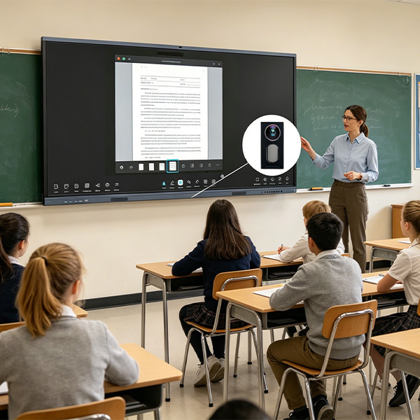 86 Inch 4K AI Tracking Camera Interactive Whiteboard 40 Touch Points Blue Light Eye Protection for K12 Classroom Digital
