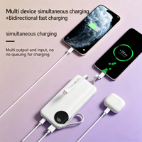 Batterie externe portable 10000mAh / 20000mAh / 30000mAh en promotion avec charge ultra-rapide, câbles intégrés, design fin et impression de logo