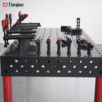 Meja las 3D tugas berat 2000x1000mm, dengan besi cor atas dan permukaan level Laser kondisi baru untuk pekerjaan presisi
