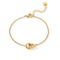 Bracelet à double boucle européenne et américaine, en acier inoxydable, simple pour tous les jours, nouveau bijou polyvalent à la mode pour femmes