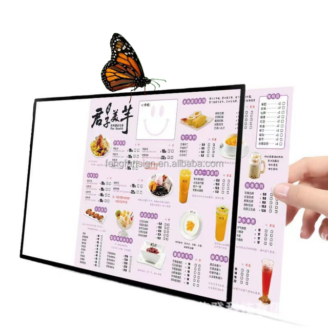 Custom Slim LED Light Box Aluminum Snap Menu Frames for Advertising Exhibition Display