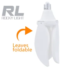 RockyLight 三叶灯风扇折叠设计创意飞碟枝形吊灯 E27 螺丝超高亮 LED 节能家居灯泡 30W