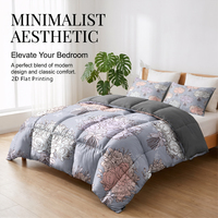 Ensemble de literie d'hiver 3 pièces en tissu doux et chaud, imprimé 2D, matelassé, brossé et épais, pour la maison et l'hôtel (vente en gros)
