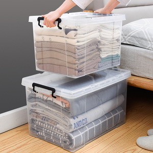 Chất lượng cao trong suốt PP nhựa lưu trữ container hộp phong cách tối giản Stackable thiết kế 35L 10kg quần áo lưu trữ tiêm - Product Image 3