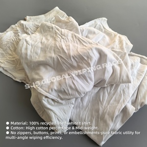 Trapos de Limpieza Reciclados de Primera Calidad, 10 kg, Trapos de Algodón Blanco, Trapos de Camiseta, 100% Algodón, para Limpieza Industrial - Product Image 4