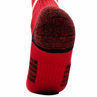 Chaussettes de sport en polyester rouge, respirantes, pour hommes et femmes, pour la course à pied, le football, le basketball, l'entraînement, jacquard, athlétiques