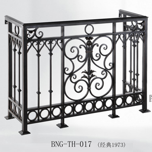 Maßgefertigtes Wohnbereich-Geländer aus Verzinktem Schmiedeeisen Schwarzes Balkongeländer Einfache Installation Bodenmontiertes Schmiedeeisen-Geländer - Product Image 4