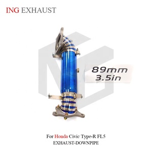 ท่อดาวน์ไปป์ไทเทเนียม ING ขนาด 89 มม. (3.5 นิ้ว) สำหรับ Honda Civic Type-R FL5 |   อะไหล่แต่งประสิทธิภาพสูงน้ำหนักเบาพิเศษสำหรับการปรับแต่งสมรรถนะแบบไหลเวียนสูง ขายส่ง - Product Image 2