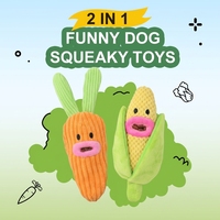 D KING Nouveau Design Jouet pour chien 2-en-1 en peluche maïs, couineur, interactif, écologique, durable, jouet à mâcher et jouet olfactif pour friandises cachées