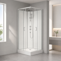 Cabine de douche intelligente en verre dépoli, conception étanche, cabine de douche numérique pour salle de bain de dortoir
